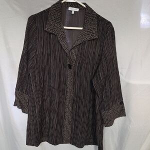 Habitat Brown and Black Patterned Blouse Sz MED
